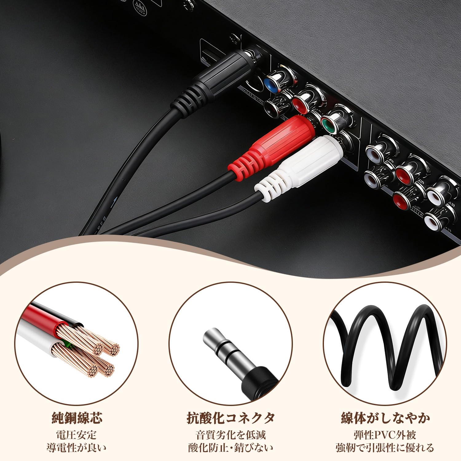 Amazon | RCA 3.5mm 変換 ステレオミニプラグケーブル 3.5mmオス - RCA